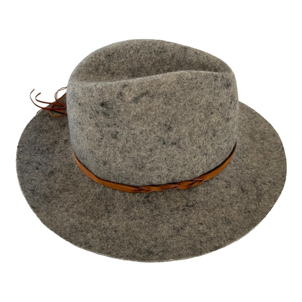 Felt wool fedora 100% Wool Hat womens leather Boho L rancher - Picture 8 of 16